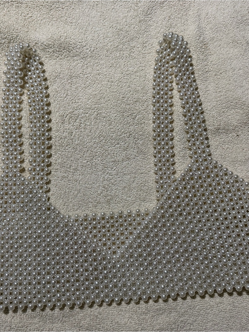 Ivory Pearl Beaded Wristlet Clutch